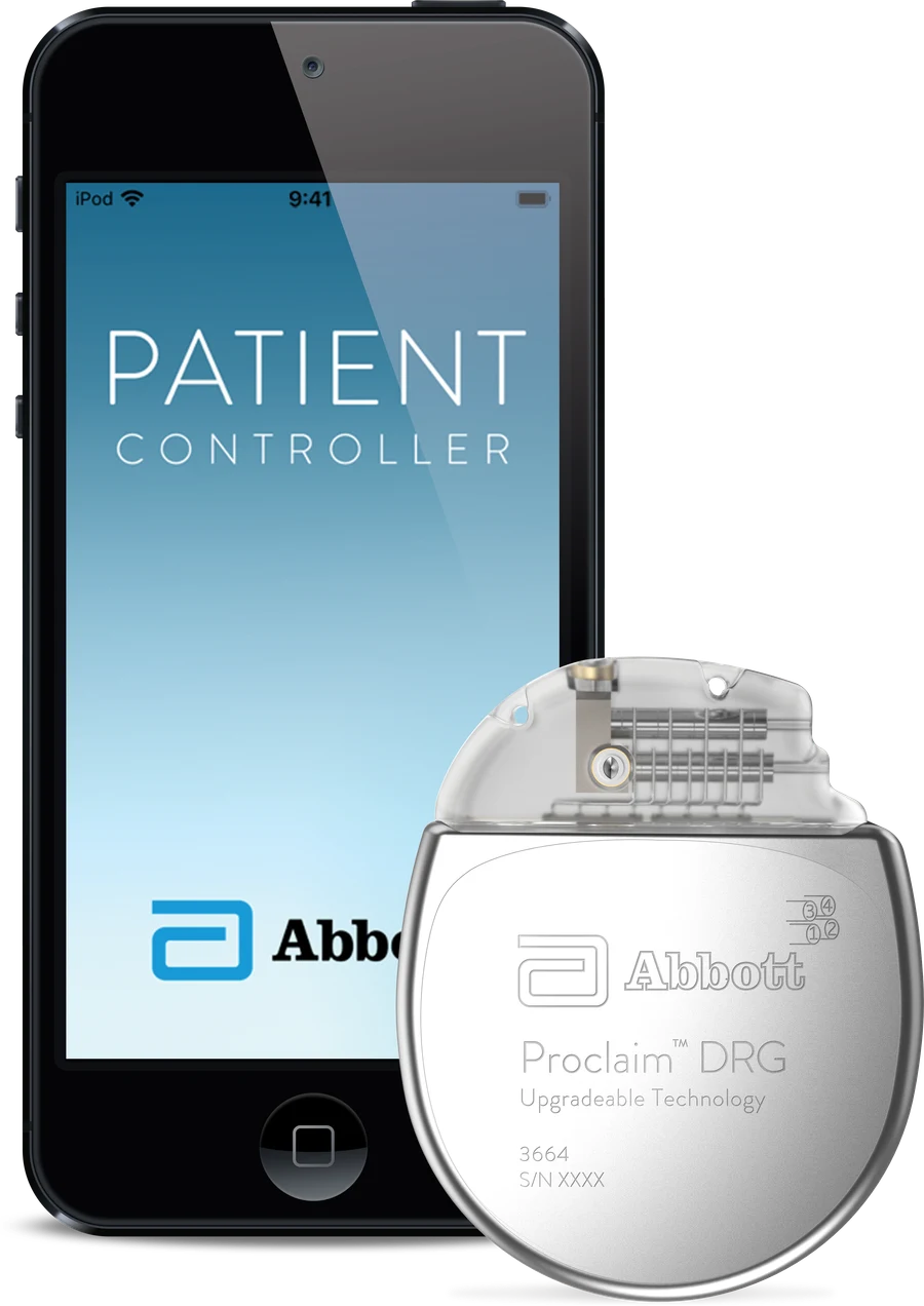 Abbott Proclaim DRG generator beside its patient controller