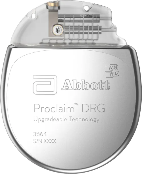 Abbott Proclaim DRG neurostimulation generator, model 3664